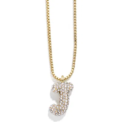 Baublebar Mini Pavé Bubble Initial Necklace In Gold J