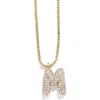 Baublebar Mini Pavé Bubble Initial Necklace In Gold M