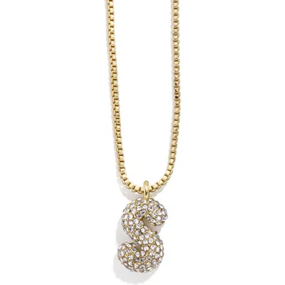 Baublebar Mini Pavé Bubble Initial Necklace In Gold S