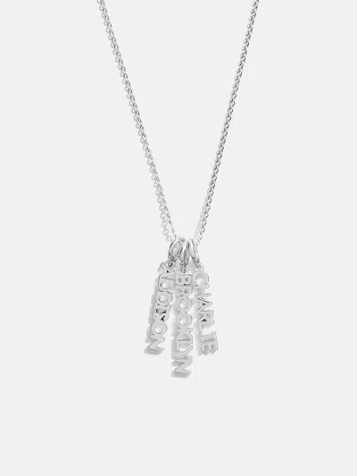 Baublebar Mini Silver Block Cluster Custom Nameplate Necklace