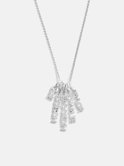 Baublebar Mini Silver Block Cluster Custom Nameplate Necklace