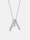 Baublebar Mini Silver Pavé Script Cluster Custom Nameplate Necklace In Silver