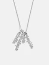 Baublebar Mini Silver Pavé Script Cluster Custom Nameplate Necklace In Silver