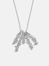 Baublebar Mini Silver Pavé Script Cluster Custom Nameplate Necklace In Silver