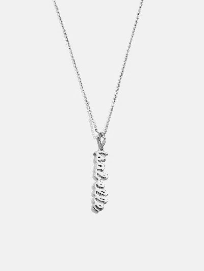 Baublebar Mini Silver Script Cluster Custom Nameplate Necklace