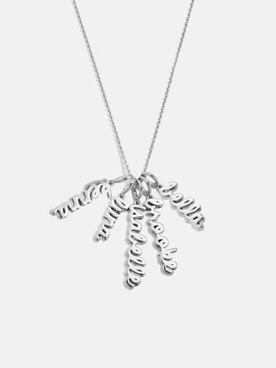Baublebar Mini Silver Script Cluster Custom Nameplate Necklace