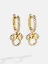 Baublebar Minnie Mouse Disney 18k Gold Plated Sterling Silver Huggie Charm Earrings In Gold