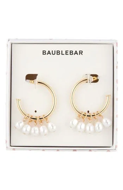 Baublebar Miss Pearl-sonality Hoop Earrings In Gold