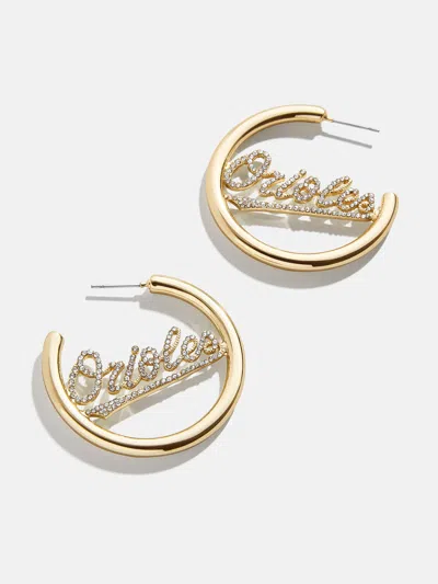 Baublebar Mlb Gold Logo Hoops In Brown