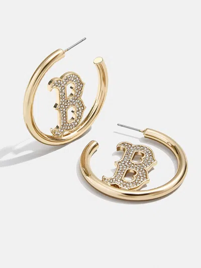 Baublebar Mlb Gold Logo Hoops In Brown