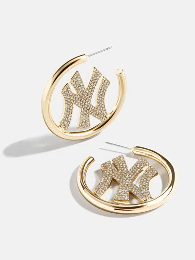 Baublebar Mlb Gold Logo Hoops In Brown