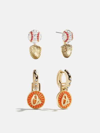 Baublebar Mlb Hoop Earring Set In Pink