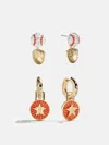 Baublebar Mlb Hoop Earring Set In Red