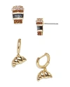 BAUBLEBAR MORNING ESSENTIALS COFFEE & CROISSANT EARRINGS IN GOLD TONE, SET OF 2