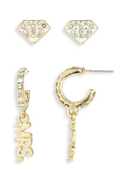 Baublebar Mrs. Stud Earrings Set In Clear
