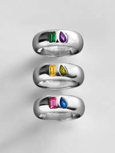 Baublebar Multi-stone Puffy Custom Birthstone Ring In Silver