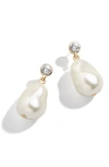 Baublebar Myra Imitation Pearl & Glass Accent Drop Earrings In Pearl