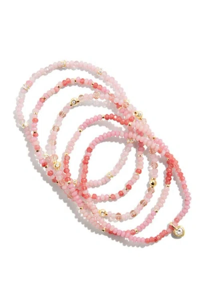 Baublebar Neah Set Of 5 Assorted Stretch Bead Bracelet In Pink