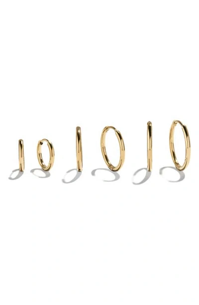 Baublebar Niata 3-pack Waterproof Hoop Earrings In Gold