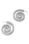 Baublebar Nicole Pave Spiral Drop Earrings In Silver