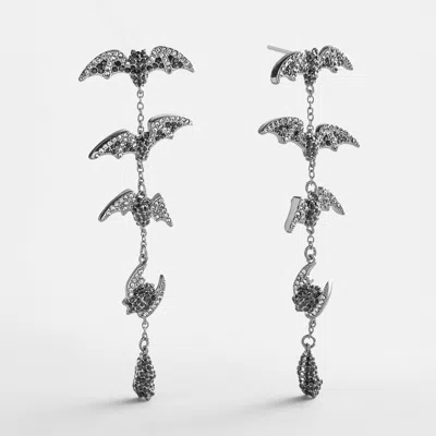 Baublebar Pave Bat Linear Drop Earrings In Silver
