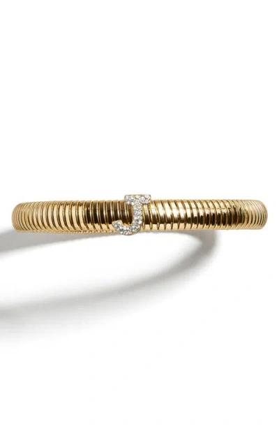 Baublebar Noah Initial Coil Bracelet In Clear J