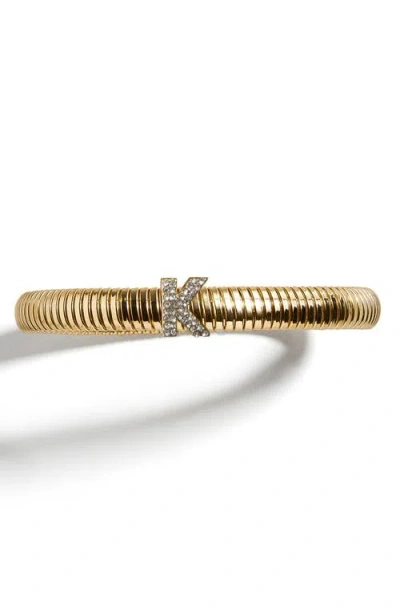Baublebar Noah Initial Coil Bracelet In Clear K