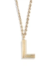Baublebar Oversize Etched Letter Initial Pendant Necklace In Gold