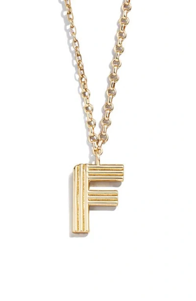 Baublebar Oversize Etched Letter Initial Pendant Necklace In Gold