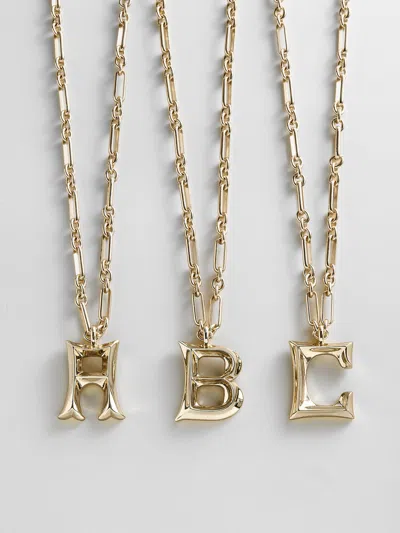 Baublebar Oversized Gothic Custom Initial Necklace In Gold