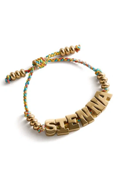 Baublebar Oversized Waterproof Name Cord Bracelet In Gold