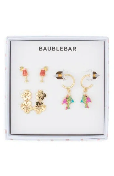 Baublebar Paradise Found Set Of 3 Stud & Drop Earrings In Multi