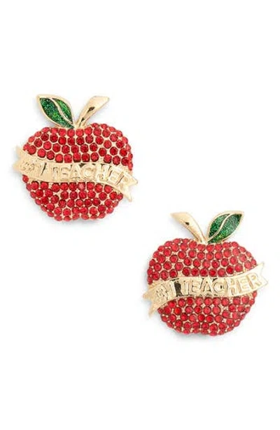Baublebar Pavé #1 Teacher Apple Stud Earrings