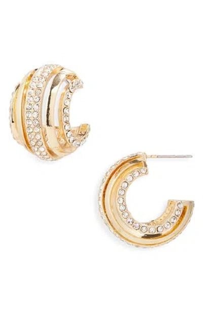 Baublebar Pavé Bar Hoop Earrings In Gold