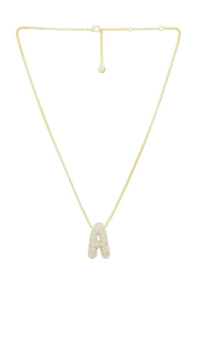 Baublebar Pave Bubble Initial Necklace In Clear & Gold