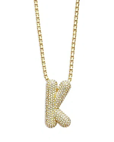 Baublebar Pavé Crystal Bubble Initial Pendant Necklace In K
