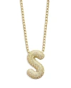 BAUBLEBAR PAVE BUBBLE INITIAL PENDANT NECKLACE, 18-21