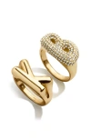 Baublebar Bubble Letter Initial Ring In Gold