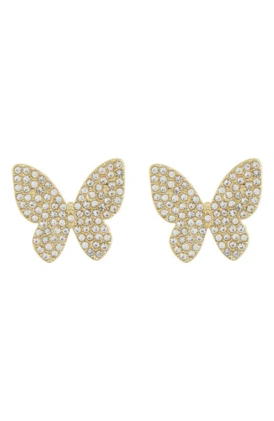 Baublebar Pavé Butterfly Stud Earrings In Gold