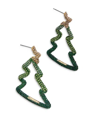 Baublebar Pave Christmas Tree Outline Drop Earrings In Gold Tone In Green/gold