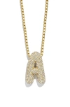 Baublebar Pave Bubble Initial Pendant Necklace, 18-21 In Gold A