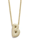 Baublebar Pavé Crystal Bubble Initial Pendant Necklace In Gold B