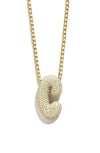 Baublebar Pave Bubble Initial Pendant Necklace, 18-21 In Gold C