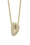 Baublebar Pavé Crystal Bubble Initial Pendant Necklace In Gold