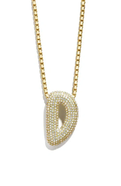 Baublebar Pavé Crystal Bubble Initial Pendant Necklace In Gold D