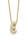 Baublebar Pave Bubble Initial Pendant Necklace, 18-21 In Gold E