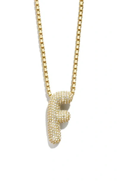 Baublebar Pavé Crystal Bubble Initial Pendant Necklace In Gold F