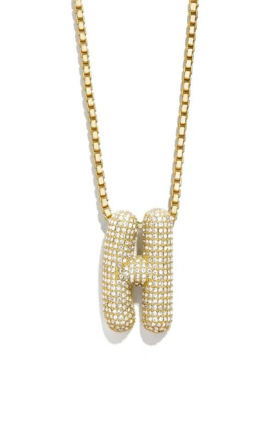Baublebar Pavé Crystal Bubble Initial Pendant Necklace In Gold H