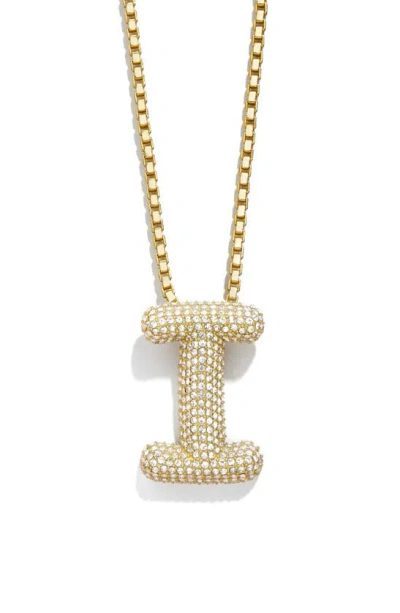 Baublebar Pavé Crystal Bubble Initial Pendant Necklace In Gold I