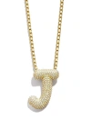 Baublebar Pave Bubble Initial Pendant Necklace, 18-21 In Gold J